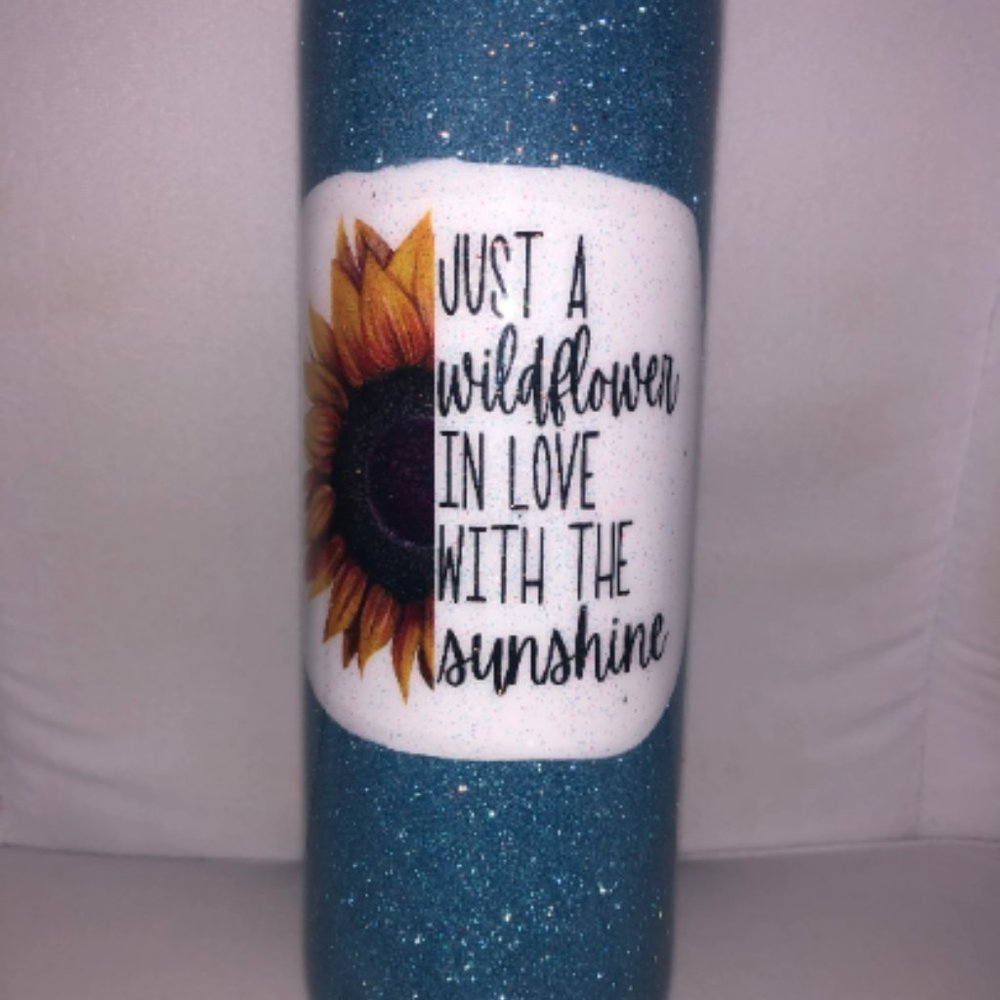 Wildflower Glitter Tumbler